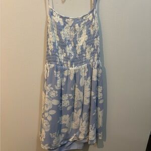 Light blue floral halter dress